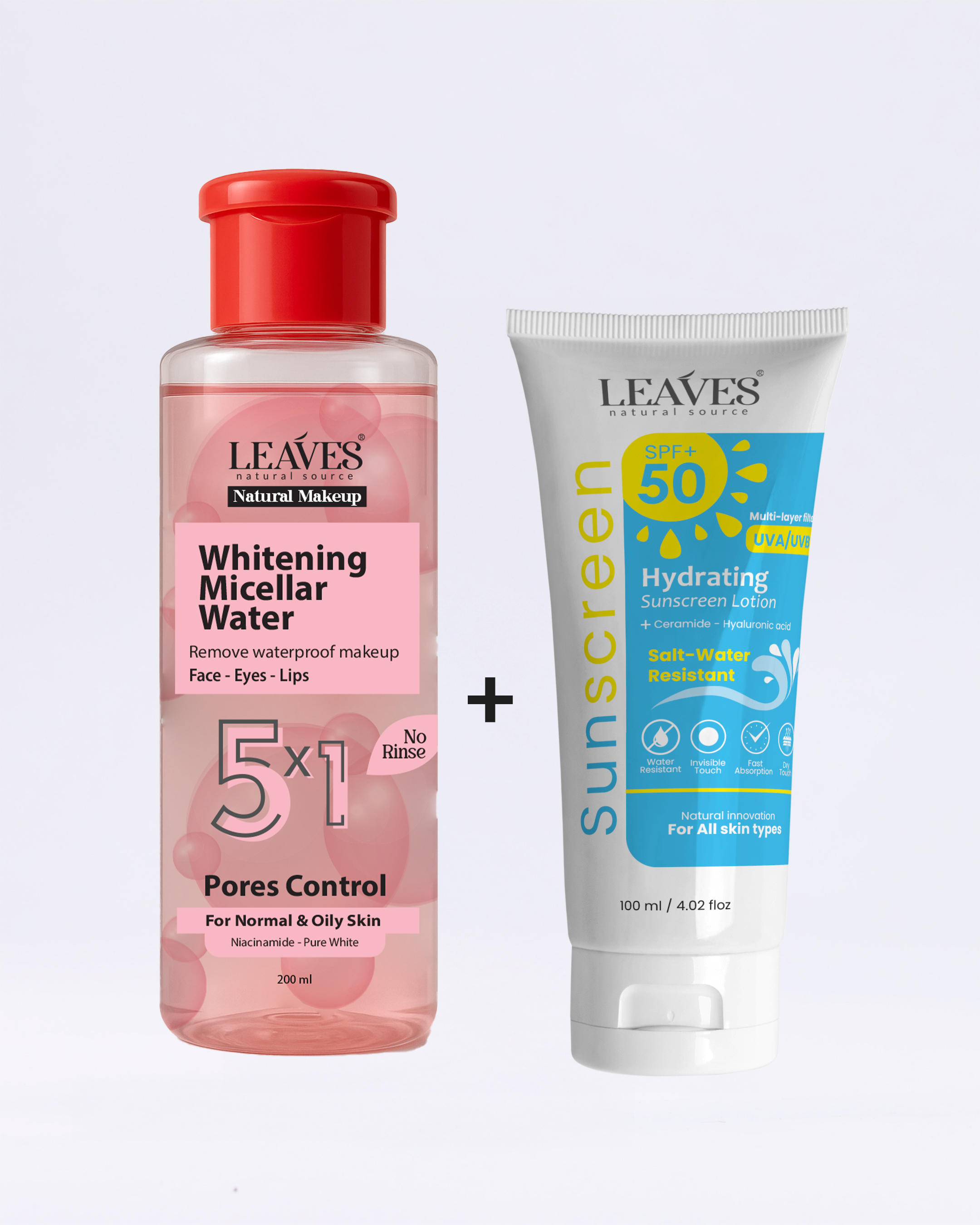 (ليفز هيدراتنج صن سكرين – ميسيلار ووتر ليفز للبشرة الدهنية)