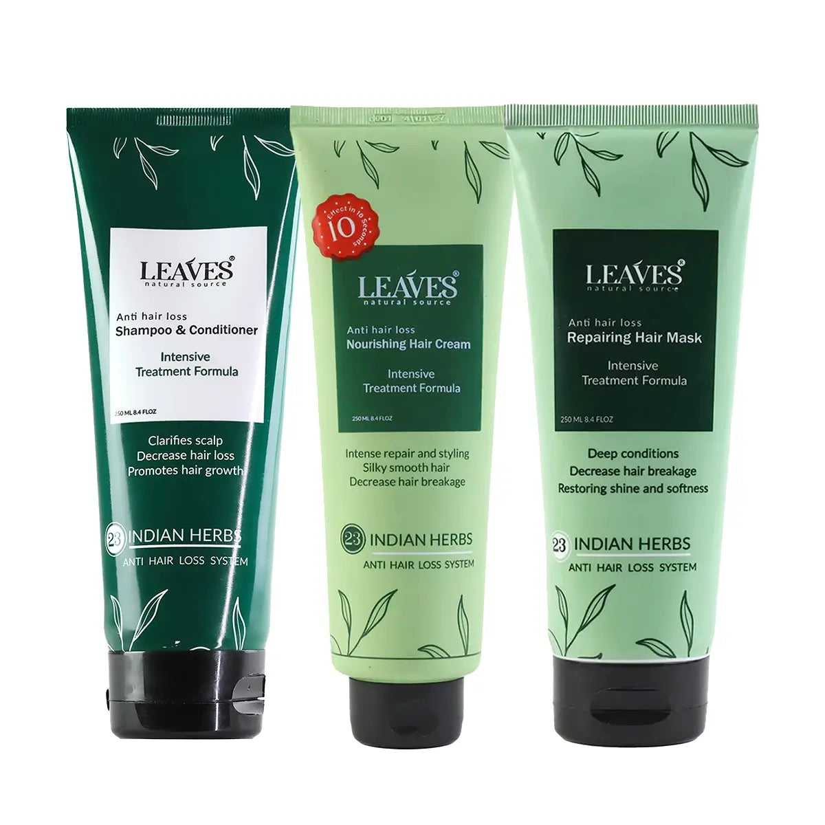 Hair Hydration and Frizz Treatment Routine (Shampoo + Cream + Hair Mask)