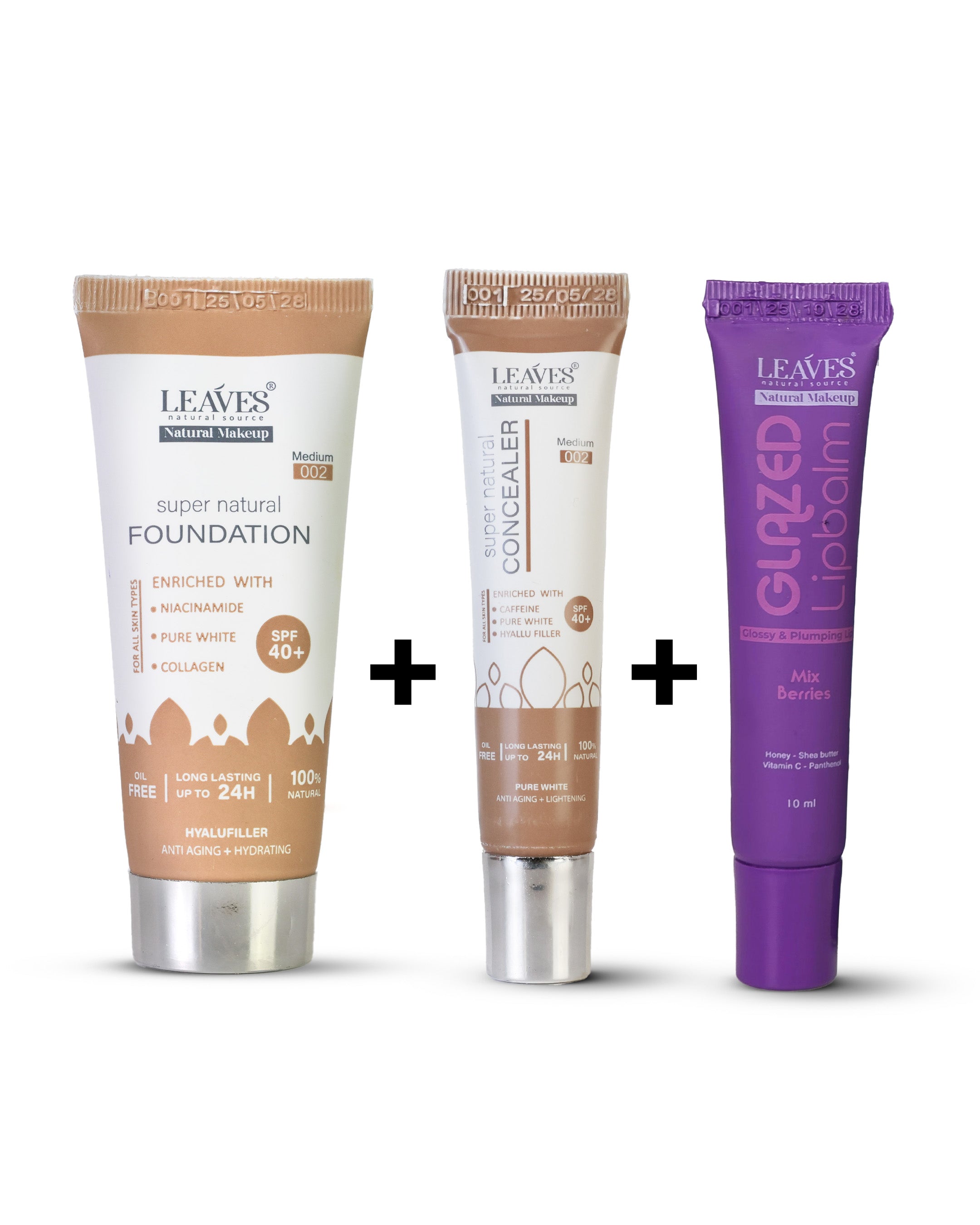 روتين التغطية الكاملة وترطيب الشفاه (اختاري بين درجتين مختلفتين + ليب بالم من اختيارك)