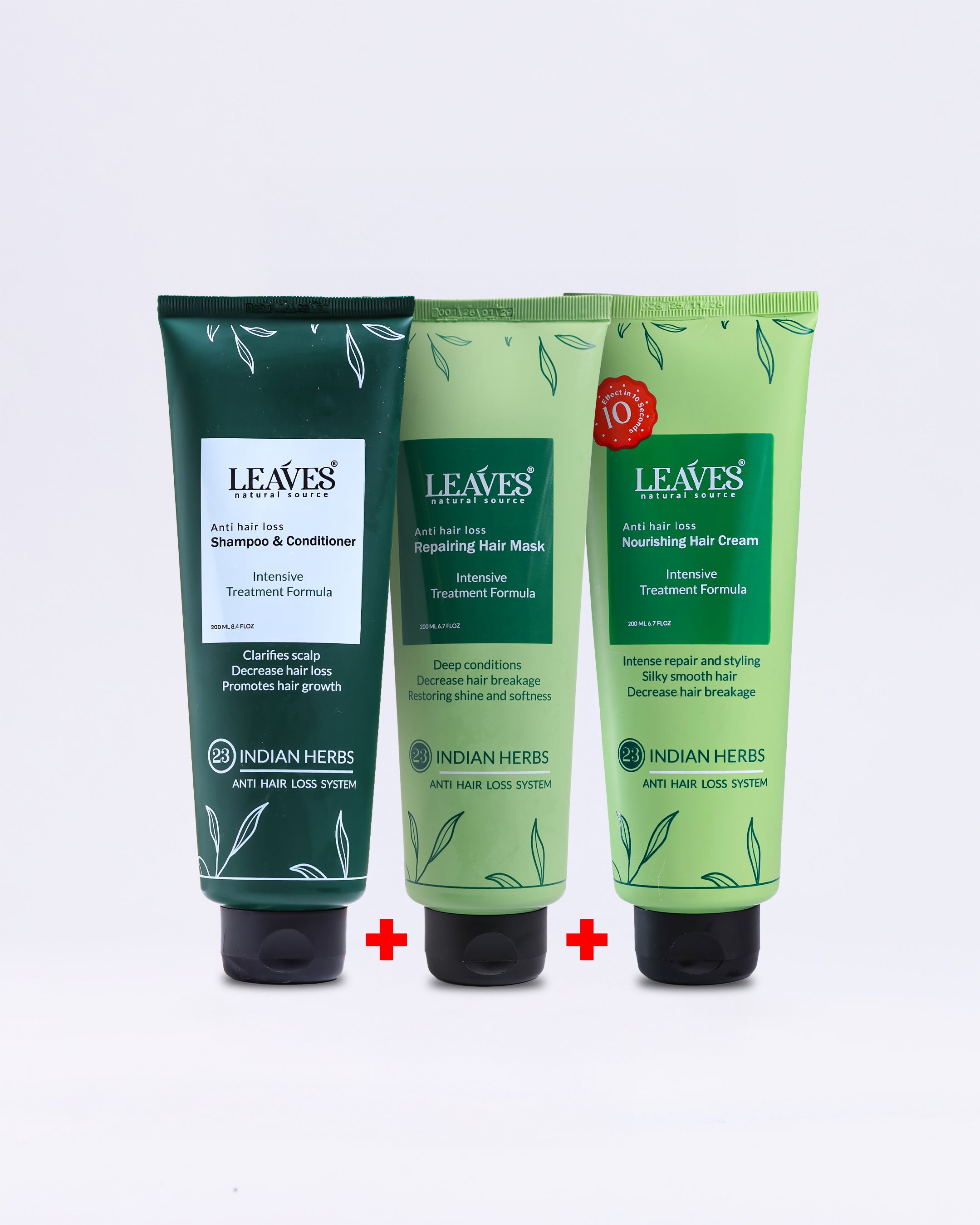 Hair Hydration and Frizz Treatment Routine (Shampoo + Cream + Hair Mask)