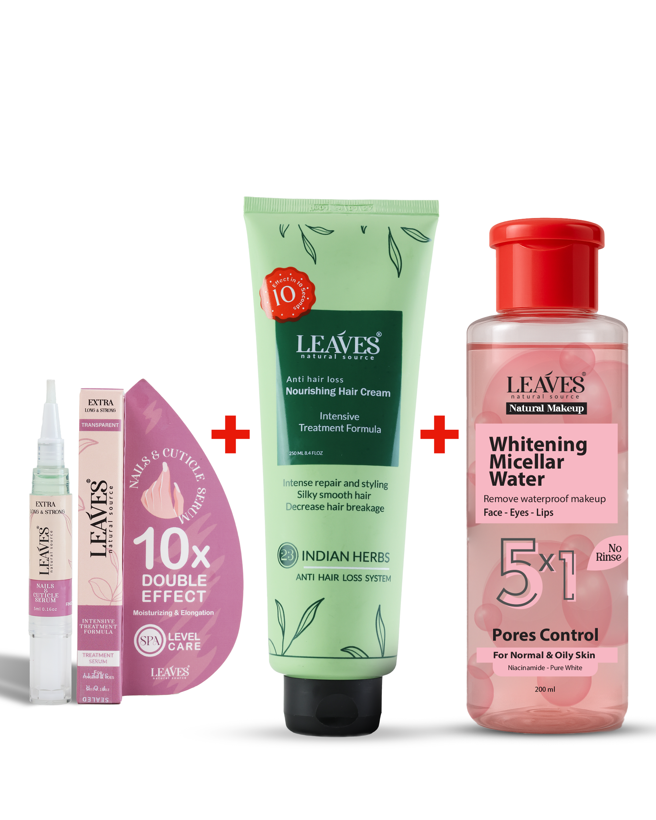 سيرم تغذية الأظافر + كريم تصفيف الشعر + ميسيلار ووتر