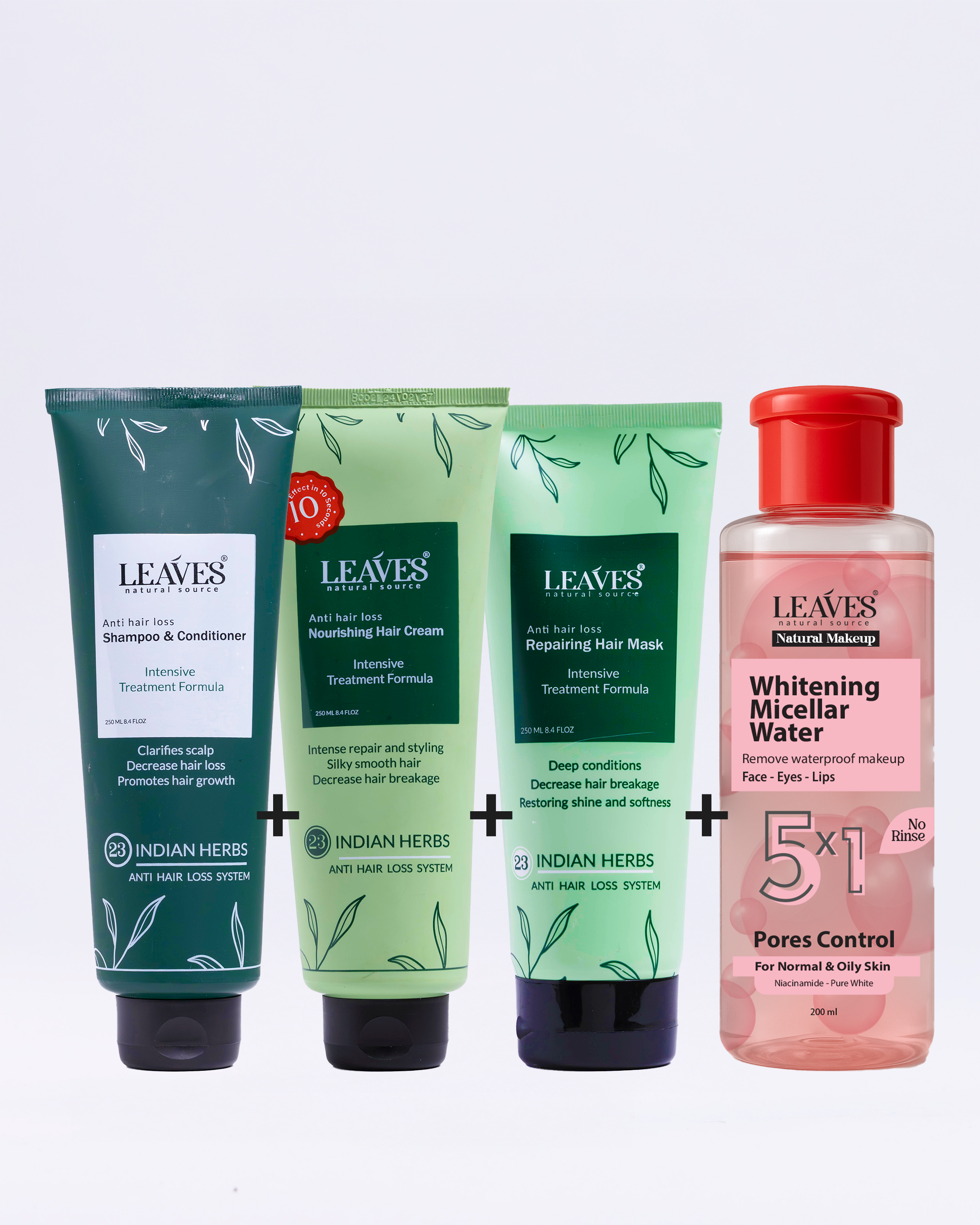 Hair Hydration and Frizz Treatment Routine (Shampoo + Cream + Hair Mask)