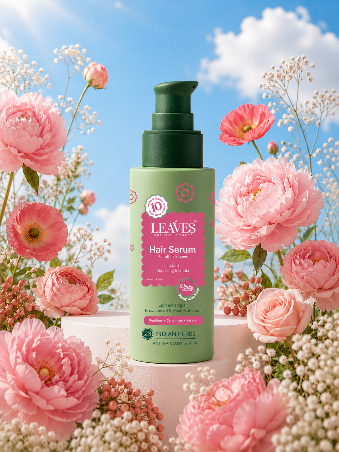 Leaves Hair Serum – Instant Repair & Frizz Control in 10 Seconds
