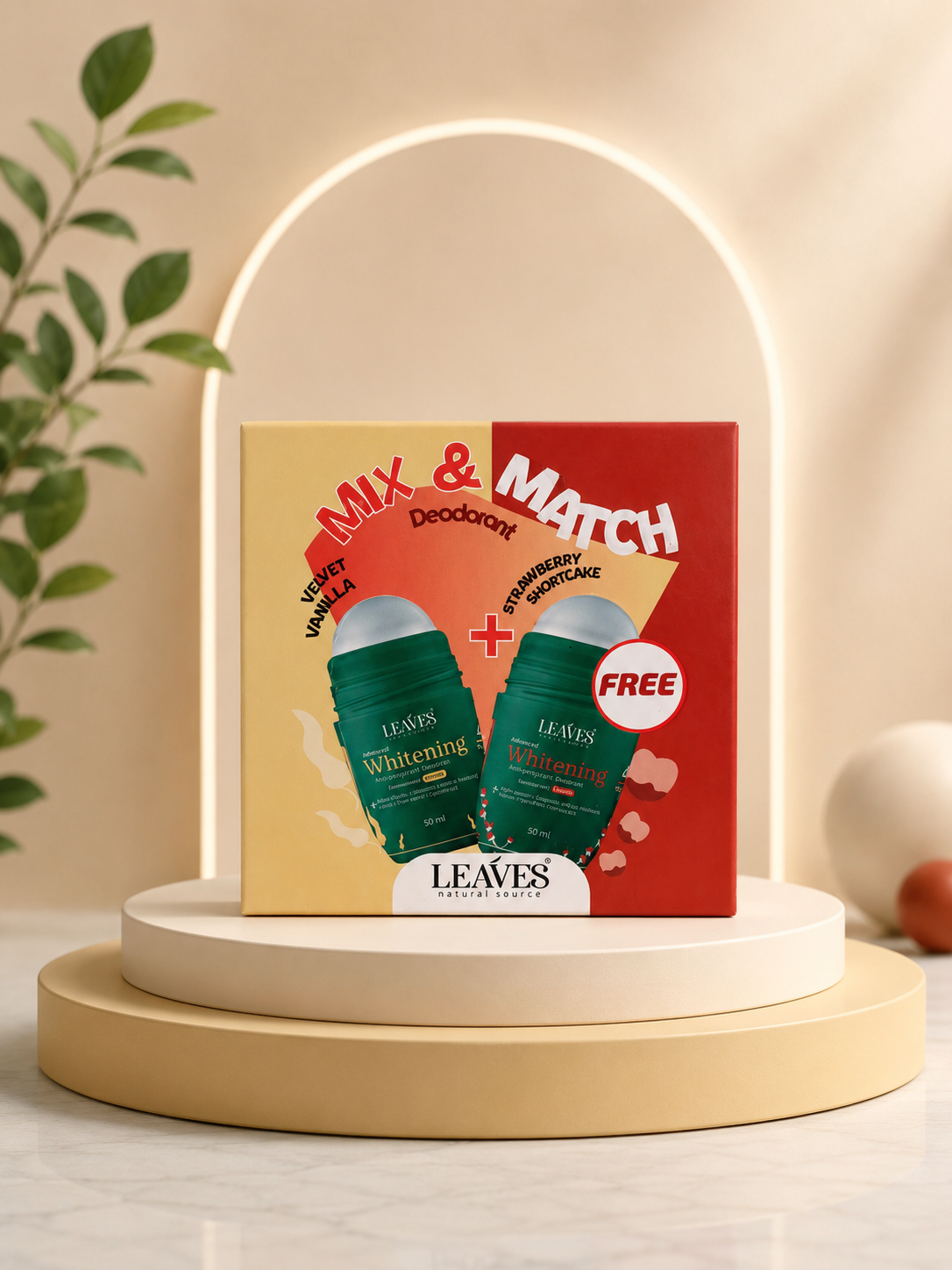 Leaves | Deodorant Box | Vanilla &amp; Strawberry Shortcake