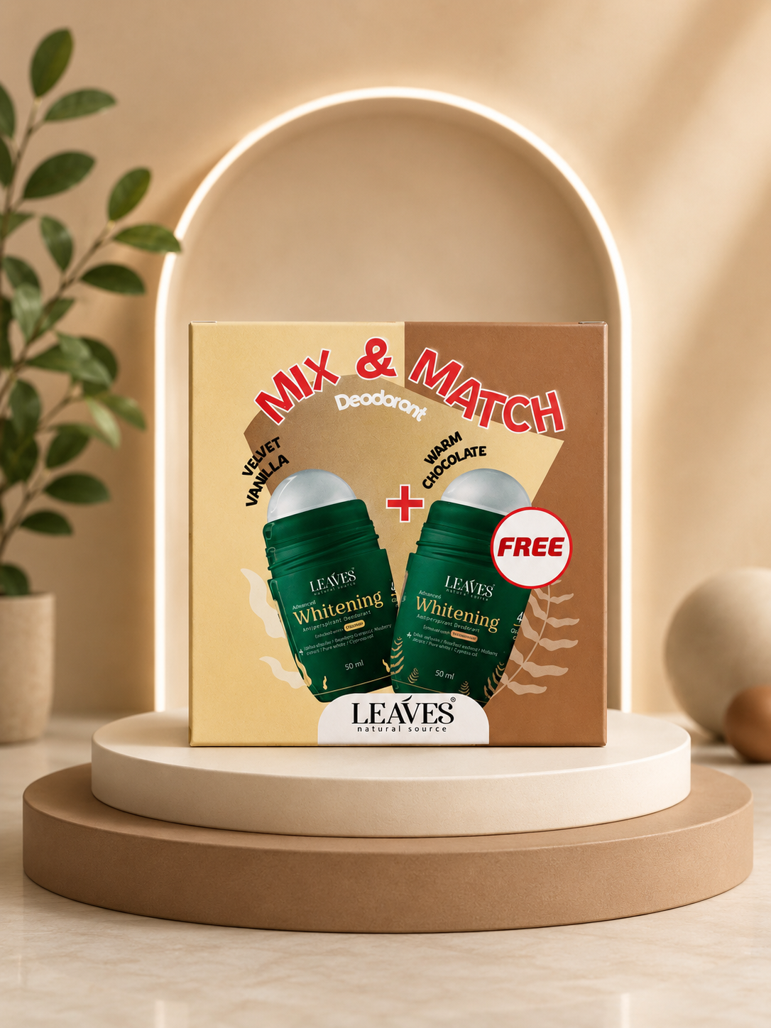 Leaves | Deodorant Box | Velvet Vanilla &amp; Warm Chocolate