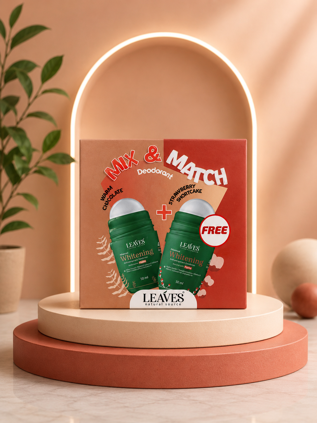 Leaves | Deodorant Box | Warm Chocolate &amp; Strawberry Shortcake