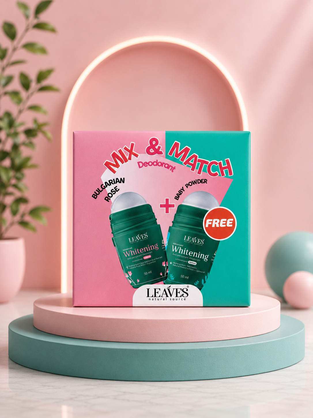 Leaves | Deodorant Box | Bulgarin Rose &amp; Baby Powder