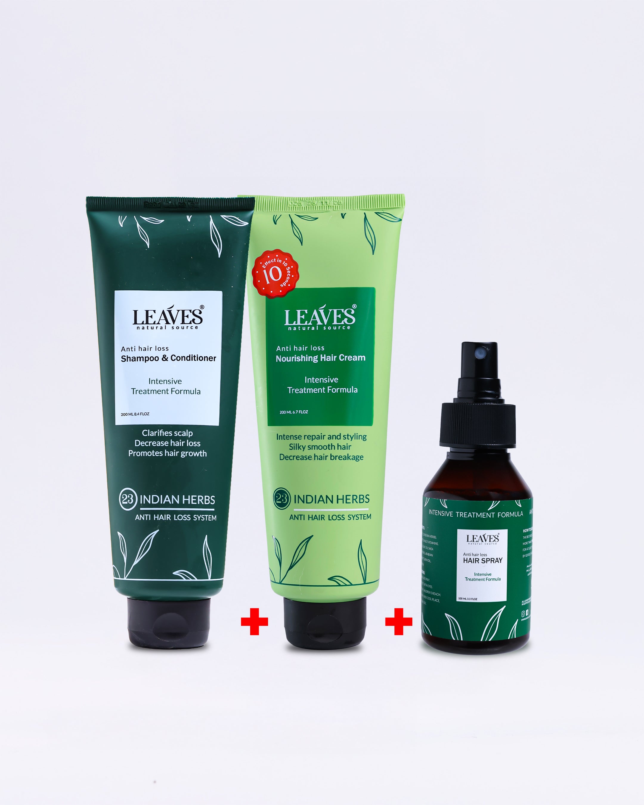 Dry and split hair treatment routine (Cream + Shampoo + Spray )